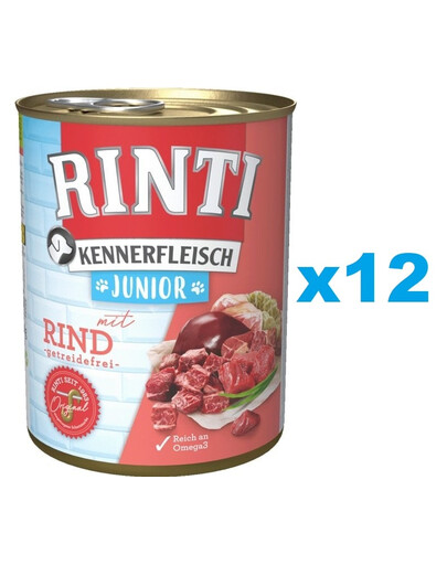 RINTI Kennerfleish Junior Beef 12x400 g z wołowiną dla szczeniąt