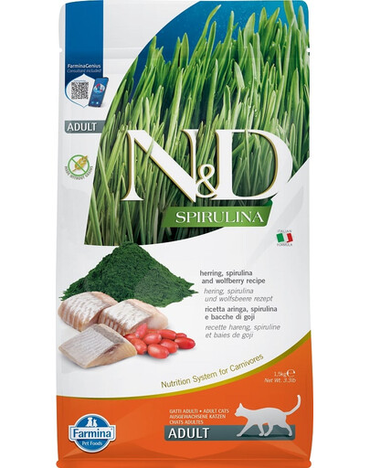 N&D Spirulina Cat Adult Herring & Wolfberry 1,5 kg