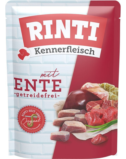 RINTI Kennerfleisch Duck Nassfutter mit Ente für adulte Hunde getreidefrei 24x400 g