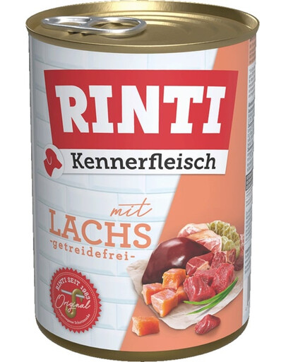 RINTI Kennerfleisch Nassfutter mit Lachs für adulte Hunde getreidefrei 6x400 g