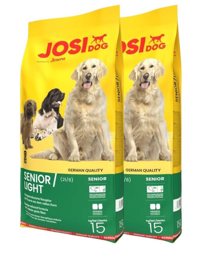 JOSERA JosiDog Senior/Light energiereduziertes Futter für wenig aktive oder ältere Hunde 2x15 kg