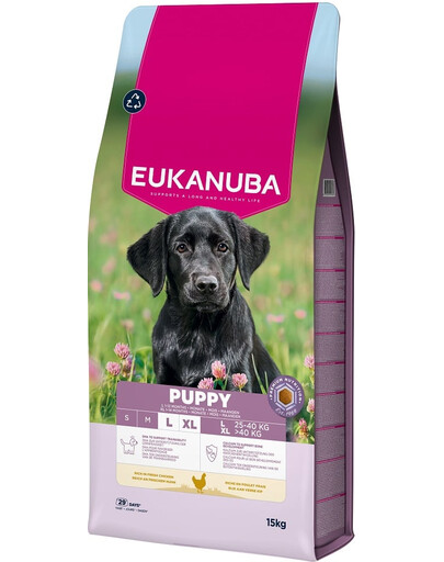 EUKANUBA Puppy Trockenfutter mit Huhn für Welpen großer Rassen 15 kg