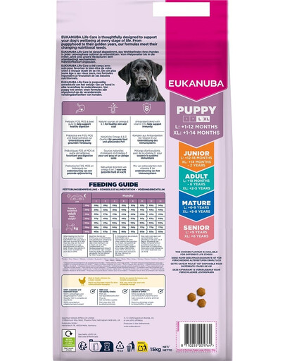 Puppy Large Breeds Chicken 15 kg sucha karma dla szczeniąt dużych ras bogata w świeżego kurczaka