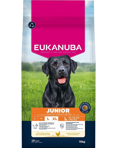 Junior Large Breeds Chicken 15 kg sucha karma dla młodych psów dużych ras bogata w świeżego kurczaka