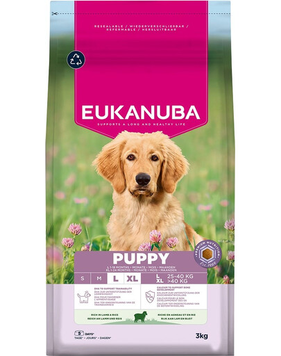 Puppy Large Breeds Lamb Rice 3 kg sucha karma dla szczeniąt ras dużych bogata w jagnięcinę i ryż