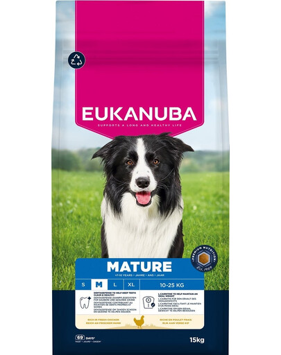 Mature Medium Breeds Chicken 15 kg sucha karma dla dojrzałych psów ras średnich bogata w świeżego kurczaka
