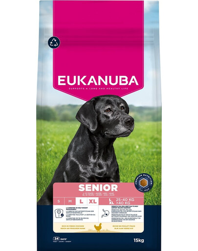 Senior Large Breeds Chicken 15 kg sucha karma dla starszych psów ras dużych bogata w świeżego kurczaka
