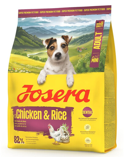 JOSERA Mini Adult Chicken and Rice 900g glutenfreie Nahrung für kleine Hunderassen