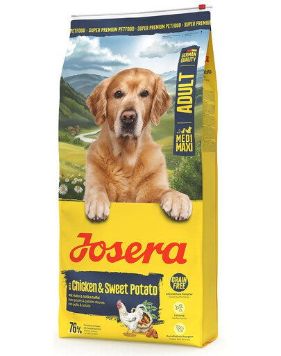 JOSERA Chicken with Sweet Potato Adult getreidefreies Futter für mittelgroße und große Rassen 12,5kg