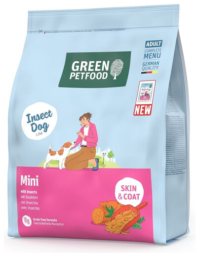 InsectDog Mini Skin and Coat 900g bezzbożowa karma z białkiem owadów dla młych psów
