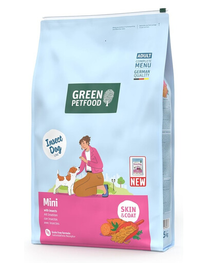 GREEN PETFOOD InsectDog Mini getreidefreies Futter mit Insektenprotein für kleine adulte Hunde 7,5 kg
