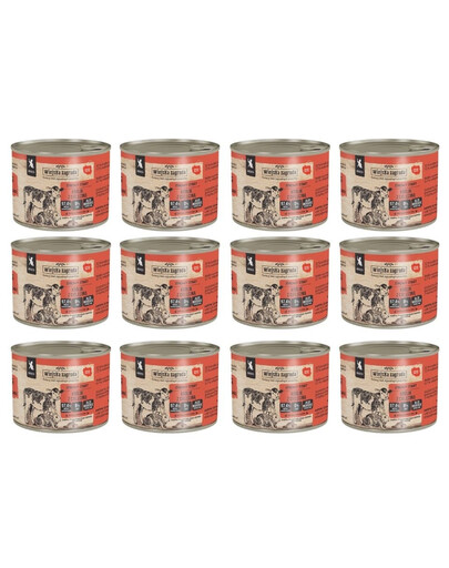 WIEJSKA ZAGRODA Nassfutter Kaninchen mit Kalbfleisch für Kätzchen getreidefrei 12x200 g