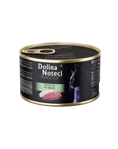 DOLINA NOTECI Premium Nassfutter mit Gans für Katzen 185 g