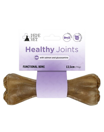 PAKA ZWIERZAKA PEPE Vet Healthy Joints Knochen Rinderhaut Lachs für gesunde Gelenke bei Hunden 13,5 cm (70g)