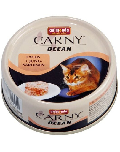 ANIMONDA Carny Nassfutter mit Lachs und Jungsardinen für Katzen 6x80g