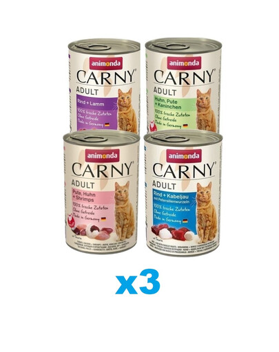 ANIMONDA Carny Mix Smaków z wołowiną i kurczakiem 12 x 400 g