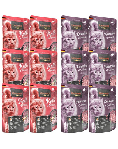 LEONARDO Finest Selection Królik z żurawiną + Cielęcina z warzywami 12x85 g