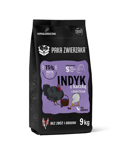 PAKA ZWIERZAKA Seventh Heaven Trockenfutter Pute und Ente für adulte S Hunde getreidefrei 9 kg