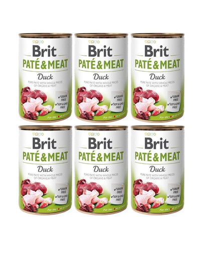 BRIT Pate&Meat duck 6x400 g pasztet z kaczką dla psa