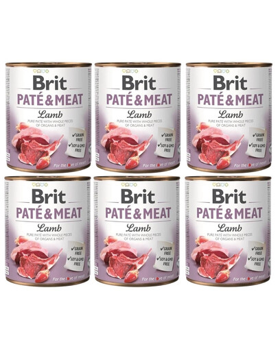 BRIT Pate&Meat lamb 6x800 g pasztet z jagnięciną dla psów
