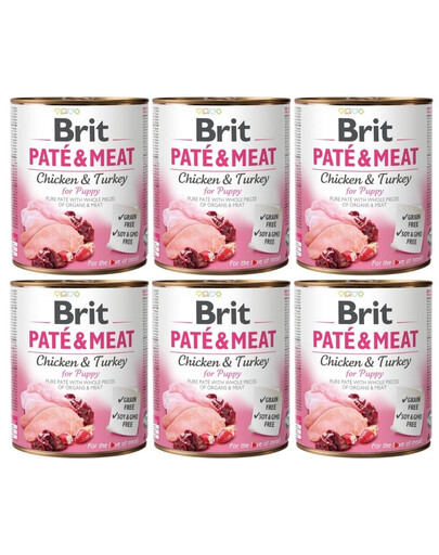 BRIT Pate&Meat puppy 6x800 g pasztet dla szczeniąt