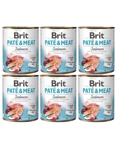 BRIT Pate&Meat salmon 6x800 g pasztet z łososiem dla psa