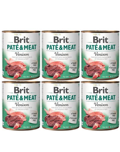 BRIT Pate&Meat venison 6x800 g pasztet z dziczyzną dla psa