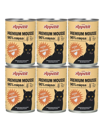 COMFY APPETIT PREMIUM Mousse z indykiem dla kota 6x400 g