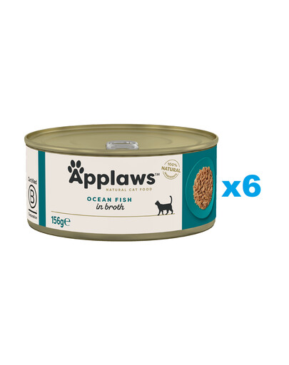 APPLAWS Cat Adult Ocean Fish in Broth ryba oceaniczna w bulionie 6x156 g