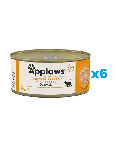 APPLAWS Cat Adult Chicken Breast with Cheese in Broth pierś z kurczaka z serem w bulionie 6x156 g