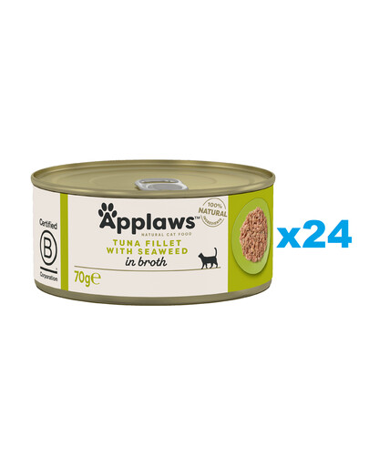 APPLAWS Cat Adult Tuna with Seaweed in Broth tuńczyk z wodorostami w bulionie 24x70 g