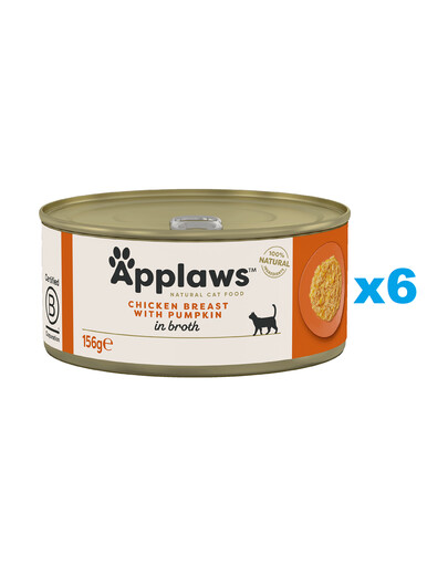 APPLAWS Cat Adult Chicken Breast with Pumpkin in Broth pierś z kurczaka i dynia w bulionie 6x156 g
