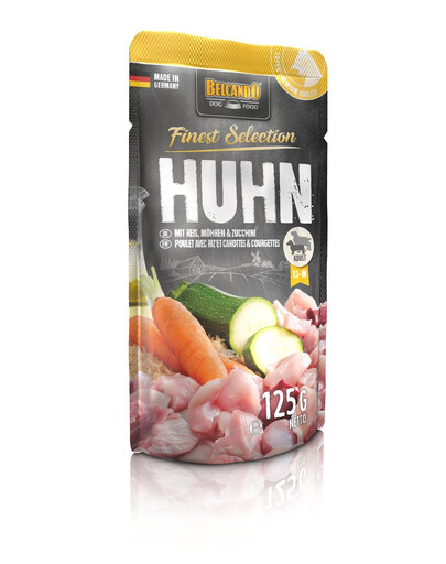 BELCANDO Finest Selection Hühnchen, Reis und Karotten Nassfutter für Hunde 12x125g