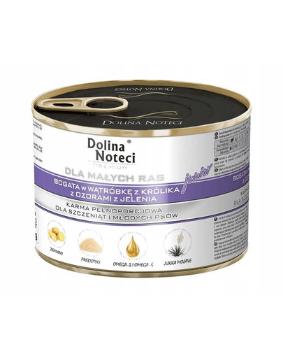 DOLINA NOTECI Premium Junior kleine Rassen Kaninchenleber und Hirschzunge 6x185g