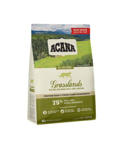 ACANA Grasslands Cat mit Geflügel, Fisch und Eiern 4x1,8 kg