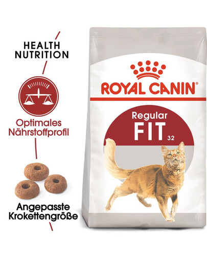 ROYAL CANIN REGULAR FIT 32 Trockenfutter für adulte Katzen, zur Unterstützung eines idealen Zustands 6x400 g