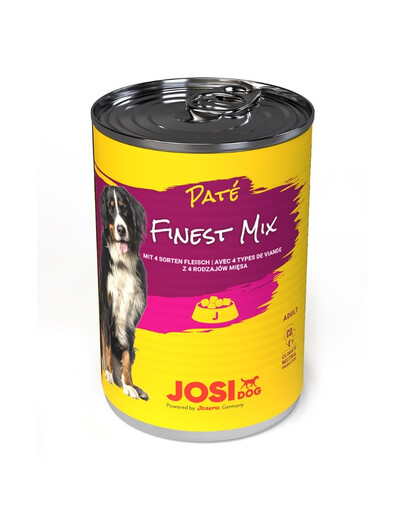JOSERA JosiDog Finest Mix Pate Pastete mit 4 Fleischsorten 6x400 g