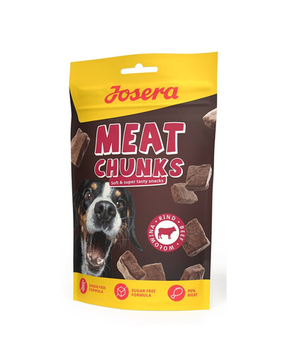 JOSERA Meat Chunks Beef Snacks mit Rindfleisch 12x70g