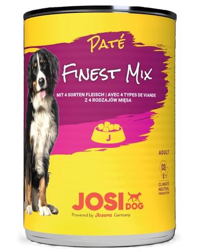 JOSERA JosiDog Pate Finest Mix Pastete mit 5 verschiedenen Fleischsorten für Hunde 12x800g