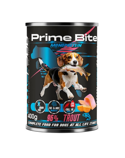 GAME DOG Prime Bite Forelle mit Süßkartoffel Nassfutter für Hunde jeden Alters 400g
