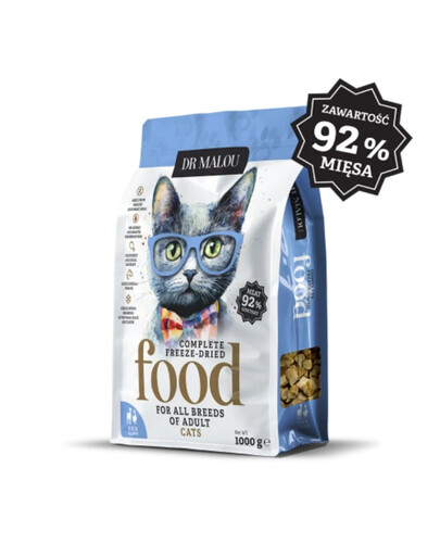 DR MALOU Gefriergetrocknetes Katzenfutter mit Ente und Lamm, 1 kg