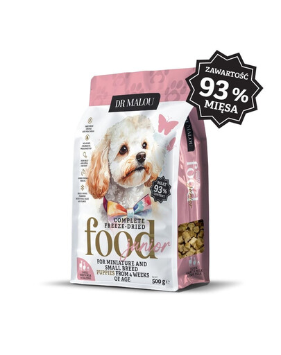 DR MALOU Puppies Gefriergetrocknete Ente mit Ziegenmilch und Eigelb Trockenfutter für Welpen 500 g