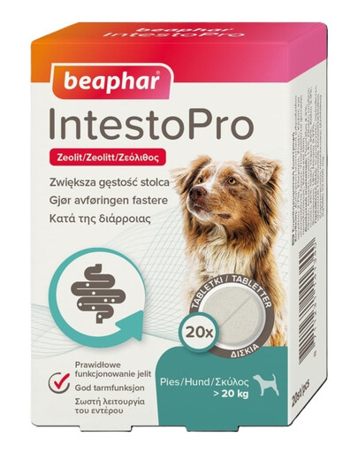 BEAPHAR IntestoPro Tabletten zur Unterstützung der normalen Stuhlkonsistenz 20 Stk. für Hunde (über 20kg)