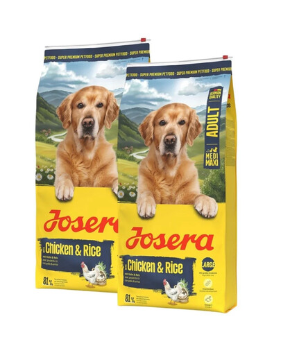 JOSERA Chicken with Rice Adult Leicht verdauliches Futter für mittelgroße und große Hunderassen 2x12,5 kg