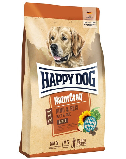 HAPPY DOG NaturCroq Trockenfutter mit Rind und Reis für adulte Hunde 11 kg