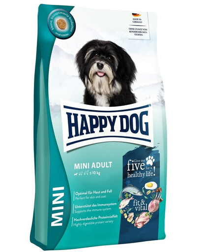 HAPPY DOG Fit & Vital Adult Mini Trockenfutter mit Geflügel für kleine Hunderassen 4 kg