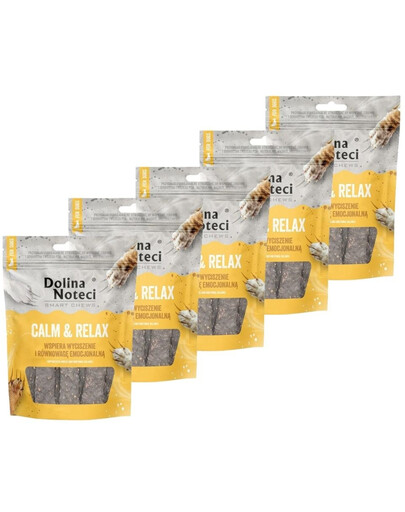DOLINA NOTECI Smart Chews Calm & Relax Unterstützung bei der Stressreduktion, getrocknete Leckerlis für Hunde 5x100g