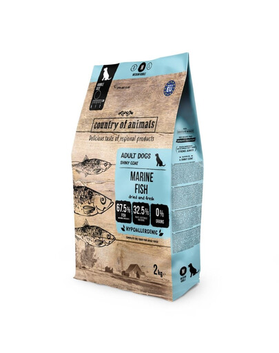 COUNTRY OF ANIMALS Marine Fish Trockenfutter Meeresfische für adulte M Hunde 2 kg