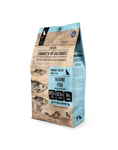 COUNTRY OF ANIMALS Marine Fish Trockenfutter Meeresfische für adulte M Hunde 9 kg