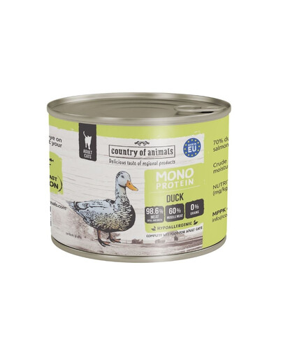 COUNTRY OF ANIMALS Nassfutter Monoprotein Ente für adulte Katzen 200g